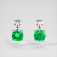 0.66 Ct.Tw. Emerald Earrings, Platinum 950 1