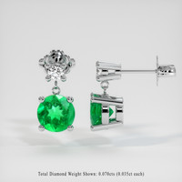 <span>0.34</span>&nbsp;<span class="tooltip-light">Ct.Tw.<span class="tooltiptext">Total Carat Weight</span></span> Emerald Earrings, Platinum 950 2