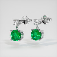 <span>0.34</span>&nbsp;<span class="tooltip-light">Ct.Tw.<span class="tooltiptext">Total Carat Weight</span></span> Emerald Earrings, Platinum 950 3