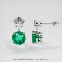 <span>0.64</span>&nbsp;<span class="tooltip-light">Ct.Tw.<span class="tooltiptext">Total Carat Weight</span></span> Emerald Earrings, Platinum 950 2