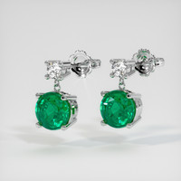 1.25 Ct.Tw. Emerald Earrings, Platinum 950 3