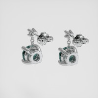 <span>0.93</span> <span class="tooltip-light">Ct.Tw.<span class="tooltiptext">Total Carat Weight</span></span> Bluish Green Sapphire Earrings, Platinum 950 4