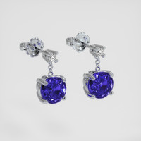 <span>2.20</span>&nbsp;<span class="tooltip-light">Ct.Tw.<span class="tooltiptext">Total Carat Weight</span></span> Blue Sapphire Earrings, Platinum 950 3