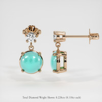 1.90 Ct.Tw. Gemstone Earrings, 14K Rose Gold 2