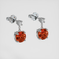 <span>2.15</span> <span class="tooltip-light">Ct.Tw.<span class="tooltiptext">Total Carat Weight</span></span> Orange Sapphire Earrings, 14K White Gold 3
