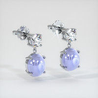 <span>10.77</span> <span class="tooltip-light">Ct.Tw.<span class="tooltiptext">Total Carat Weight</span></span> Purplish Blue Sapphire Earrings, 14K White Gold 3
