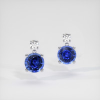 <span>0.74</span>&nbsp;<span class="tooltip-light">Ct.Tw.<span class="tooltiptext">Total Carat Weight</span></span> Sapphire Earrings, 14K White Gold 1
