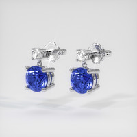 <span>0.74</span>&nbsp;<span class="tooltip-light">Ct.Tw.<span class="tooltiptext">Total Carat Weight</span></span> Sapphire Earrings, 14K White Gold 3