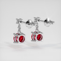 1.48 Ct.Tw. Ruby Earrings, 14K White Gold 4