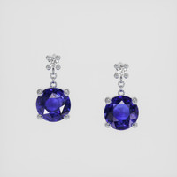 <span>2.20</span> <span class="tooltip-light">Ct.Tw.<span class="tooltiptext">Total Carat Weight</span></span> Blue Sapphire Earrings, 14K White Gold 1