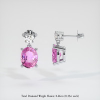 <span>5.03</span>&nbsp;<span class="tooltip-light">Ct.Tw.<span class="tooltiptext">Total Carat Weight</span></span> Sapphire Earrings, 18K White Gold 2