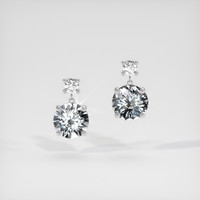 2.52 Ct.Tw. White Sapphire Earrings, 18K White Gold 1
