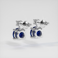 3.10 Ct.Tw. Blue Sapphire Earrings, 18K White Gold 4