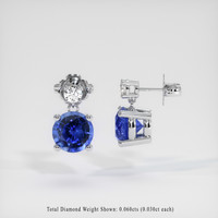 <span>0.74</span>&nbsp;<span class="tooltip-light">Ct.Tw.<span class="tooltiptext">Total Carat Weight</span></span> Sapphire Earrings, 18K White Gold 2