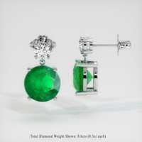 <span>4.82</span>&nbsp;<span class="tooltip-light">Ct.Tw.<span class="tooltiptext">Total Carat Weight</span></span> Emerald Earrings, 18K White Gold 2