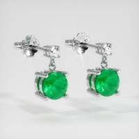 Emerald Earrings 0.80 Ct.Tw.Total Carat Weight, 18K White Gold Preview