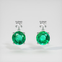 1.25 Ct.Tw. Emerald Earrings, 18K White Gold 1
