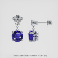 <span>2.20</span> <span class="tooltip-light">Ct.Tw.<span class="tooltiptext">Total Carat Weight</span></span> Blue Sapphire Earrings, 18K White Gold 2