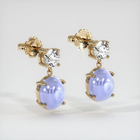 <span>10.77</span>&nbsp;<span class="tooltip-light">Ct.Tw.<span class="tooltiptext">Total Carat Weight</span></span> Purplish Blue Sapphire Earrings, 14K Yellow Gold 3