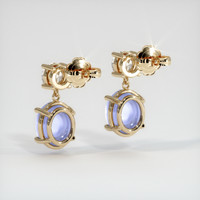 <span>10.77</span>&nbsp;<span class="tooltip-light">Ct.Tw.<span class="tooltiptext">Total Carat Weight</span></span> Purplish Blue Sapphire Earrings, 14K Yellow Gold 4