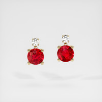 <span>0.74</span>&nbsp;<span class="tooltip-light">Ct.Tw.<span class="tooltiptext">Total Carat Weight</span></span> Ruby Earrings, 14K Yellow Gold 1