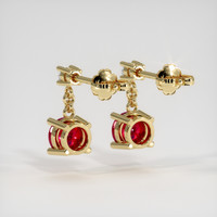 <span>0.74</span>&nbsp;<span class="tooltip-light">Ct.Tw.<span class="tooltiptext">Total Carat Weight</span></span> Ruby Earrings, 14K Yellow Gold 4