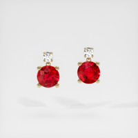 <span>0.74</span>&nbsp;<span class="tooltip-light">Ct.Tw.<span class="tooltiptext">Total Carat Weight</span></span> Ruby Earrings, 18K Yellow Gold 1