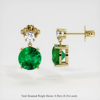 <span>3.23</span>&nbsp;<span class="tooltip-light">Ct.Tw.<span class="tooltiptext">Total Carat Weight</span></span> Emerald Earrings, 18K Yellow Gold 2