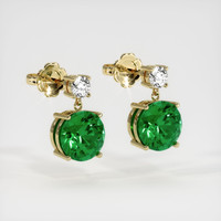 <span>3.23</span>&nbsp;<span class="tooltip-light">Ct.Tw.<span class="tooltiptext">Total Carat Weight</span></span> Emerald Earrings, 18K Yellow Gold 3