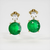 <span>2.49</span>&nbsp;<span class="tooltip-light">Ct.Tw.<span class="tooltiptext">Total Carat Weight</span></span> Emerald Earrings, 18K Yellow Gold 1