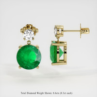 4.82 Ct.Tw. Emerald Earrings, 18K Yellow Gold 2