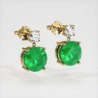 4.82 Ct.Tw. Emerald Earrings, 18K Yellow Gold 3