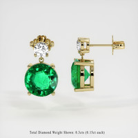 <span>3.20</span>&nbsp;<span class="tooltip-light">Ct.Tw.<span class="tooltiptext">Total Carat Weight</span></span> Emerald Earrings, 18K Yellow Gold 2