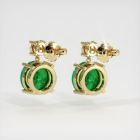 <span>3.20</span>&nbsp;<span class="tooltip-light">Ct.Tw.<span class="tooltiptext">Total Carat Weight</span></span> Emerald Earrings, 18K Yellow Gold 4