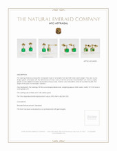 Emerald Earrings 0.80 Ct.Tw.Total Carat Weight 18K Yellow Gold Appraisal
