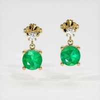 Emerald Earrings 0.80 Ct.Tw.Total Carat Weight 18K Yellow Gold Preview