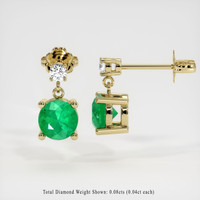 Emerald Earrings 0.80 Ct.Tw.Total Carat Weight 18K Yellow Gold Preview