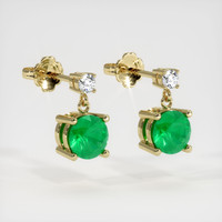 Emerald Earrings 0.80 Ct.Tw.Total Carat Weight 18K Yellow Gold Preview