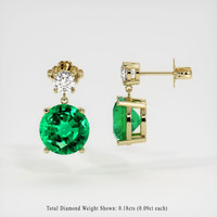 Emerald Earrings 2.00 Ct.Tw.Total Carat Weight, 18K Yellow Gold Preview