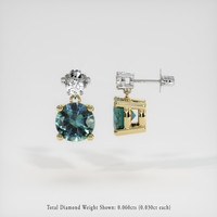 <span>1.00</span>&nbsp;<span class="tooltip-light">Ct.Tw.<span class="tooltiptext">Total Carat Weight</span></span> Sapphire Earrings, 14K Yellow & White 2