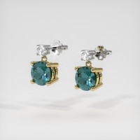 <span>1.00</span>&nbsp;<span class="tooltip-light">Ct.Tw.<span class="tooltiptext">Total Carat Weight</span></span> Sapphire Earrings, 14K Yellow & White 3