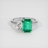 1.18 Ct. Emerald Ring, Platinum 950 1