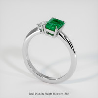 0.90 Ct. Emerald Ring, Platinum 950 2