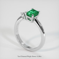 0.60 Ct. Emerald Ring, Platinum 950 2
