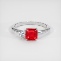 1.27 Ct. Ruby Ring, Platinum 950 1