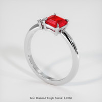1.27 Ct. Ruby Ring, Platinum 950 2