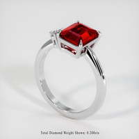3.18 Ct. Ruby Ring, Platinum 950 2