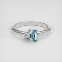1.12 Ct. Greenish Blue Sapphire Ring, Platinum 950 1