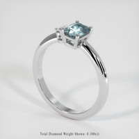 1.12 Ct. Greenish Blue Sapphire Ring, Platinum 950 2