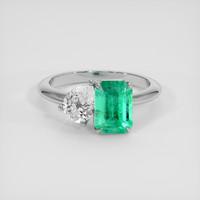 1.44 Ct. Emerald Ring, Platinum 950 1